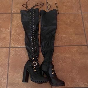 Deneisha Block Heel Combat Boot